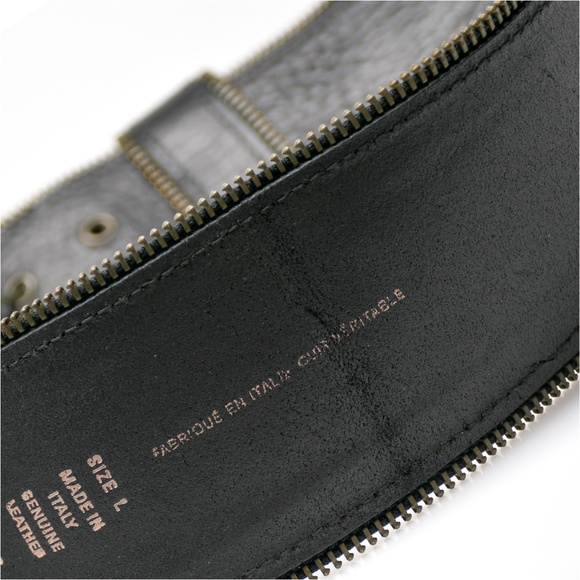 GARUGLIERI Belt Size L Black Brass Zipper Edge Made in Italy - Picture 7 of 8